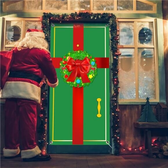 4 Pcs Christmas Door Cover Decoration Christmas Door...